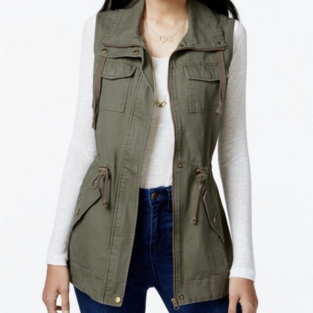 Thread & Supply OliveVest with Plaid Accents